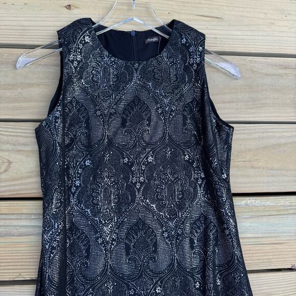 J. McLaughlin Dress Belinda Zahara Jacquard Black Champagne Size 2 NWT Event - Picture 3 of 9